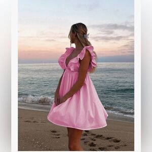 Bubble gum pink babydoll dress